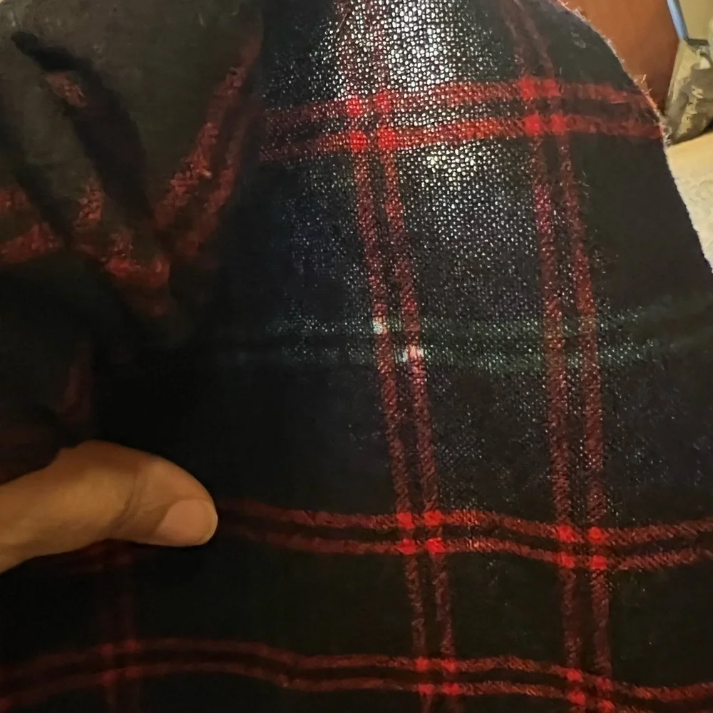 PENDLETON thin 100% wool red authentic tartan plaid unisex scarf 48x13”